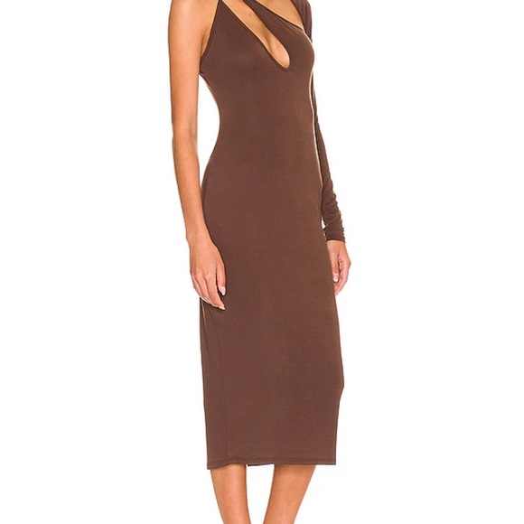 NWT! Alora Midi Dress in Dark Brown by NBD - Picture 2 of 6
